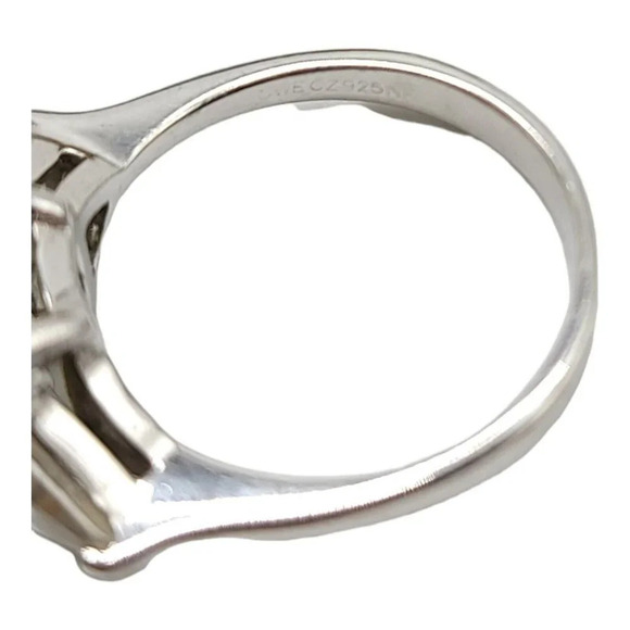 Charles Winston CWE Canary Yellow Clear Rhinestone Cocktail Sterling Ring Size 7 - Picture 6 of 6